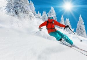 skiing in winter