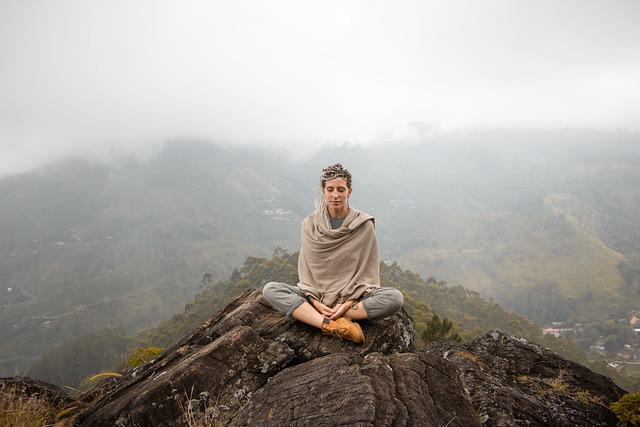 meditation relaxing on the mountain