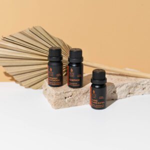organic patchouli, camphor, ylang ylang extra, essential oil
